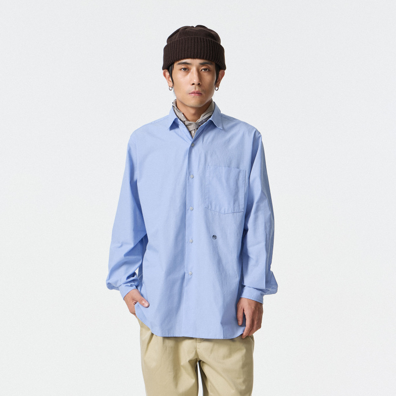 Nanamica Regular Collar Wind Shirt Japanese Core-Spun Yarn Embroidered Casual Shirt 26Aw Nanamica Regular Collar Wind Shirt Japanese Core-Spun Yarn Embroidered Casual Shirt 26Aw