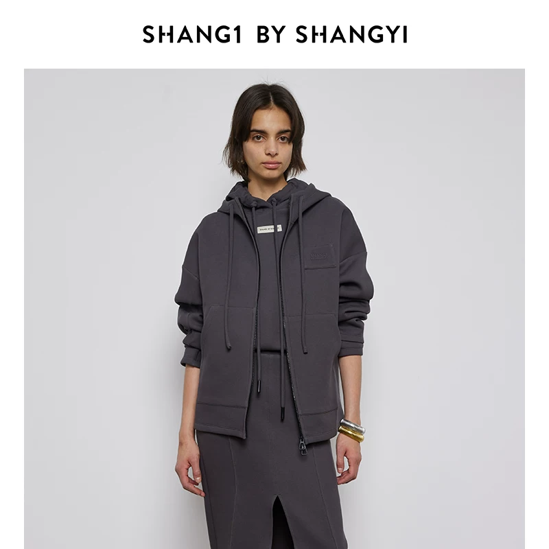 SHANG1 BY SHANGYI Короткая толстовка, куртка, американский стиль, оверсайз