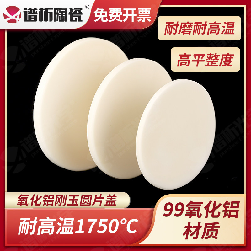 99%氧化铝刚玉坩埚盖子 氧化铝陶瓷片垫片 耐磨耐高温 圆板圆片盖
