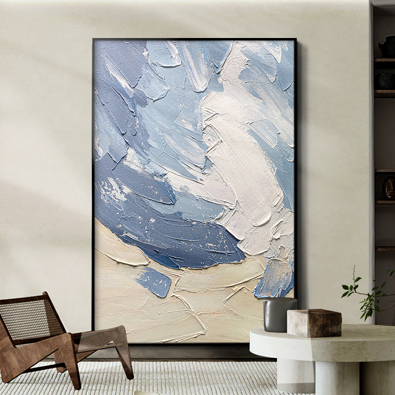 Pure Hand Painted texture Cubist Texture Painting Abstract Minimalist Sofa Background Wall Decoration Painting Nordic Wind Living Room Floor Painting-Taobao