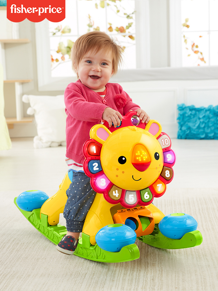 Fisher 4-in-1 Lion Rocking Walker Baby Stroller Children Rocking Horse Toddler Lion DLW65