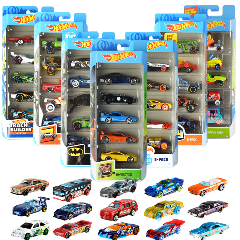 Mattel Hot Wheels Alloy Car Hot Racing Car Simulation Vehicle 5-Pack Track Car Boys Toy Car Model Set