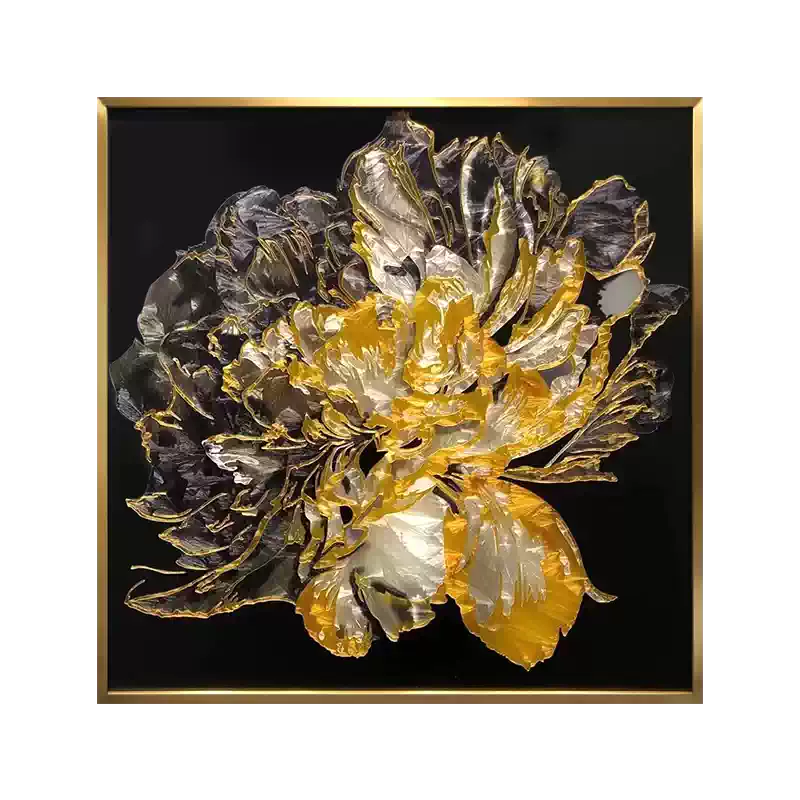 手工珐琅彩玄关装饰画简约轻奢走廊门厅挂画高档客餐厅画大业有成