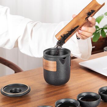 Sufa ceramics ke xing kuai kung fu tea set outdoor glass set kettle two or four cups car portable tea kettle