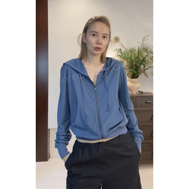 Echo Private Store Does Not Support Returns or Exchanges, Imported Fabric, Uniquely Silky Soft Hooded Thin Sweatshirt