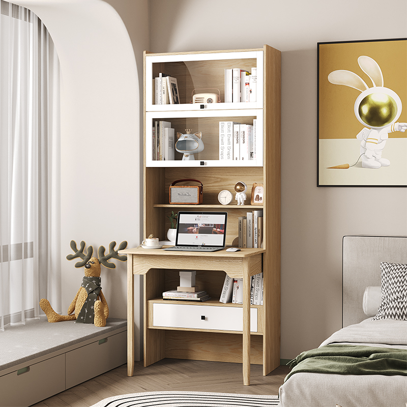 Folding Desk Bookshelf Integrated Solid Wood Corner Computer Desk Home Desktop Children's Study Room Combination Study Table Bookcase Folding Desk Bookshelf Integrated Solid Wood Corner Computer Desk Home Desktop Children's Study Room Combination Study Table Bookcase