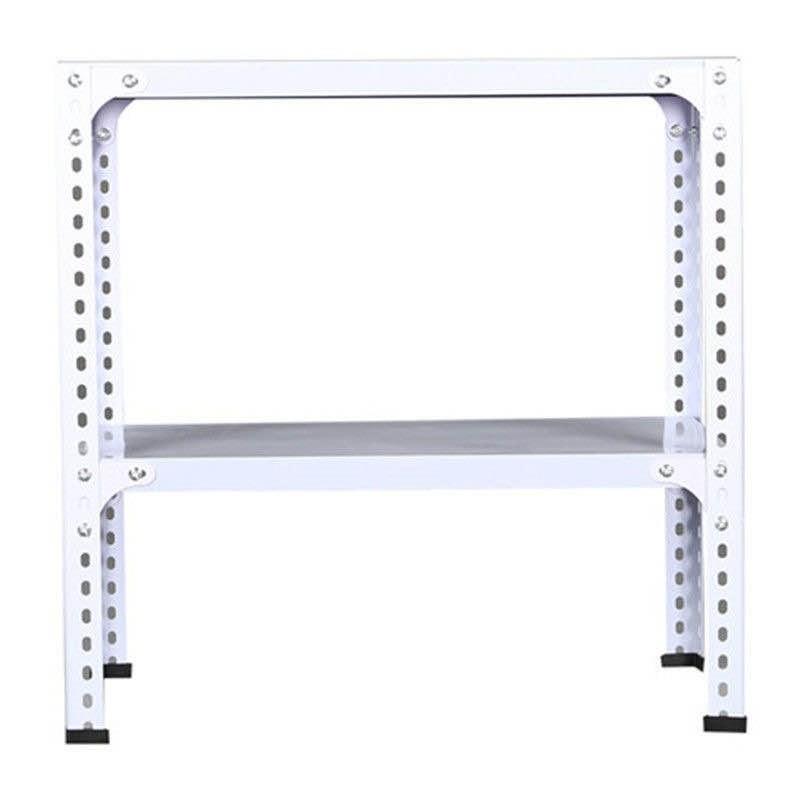 2-Tier Storage Rack, Angle Steel Simple Workbench, Kitchen Packing and Weighing Assembly Work Platform Table