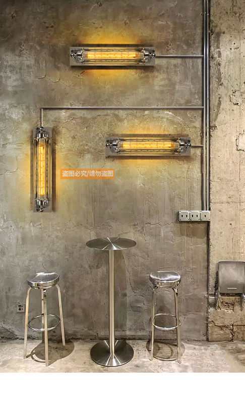 Trendy Milk Tea Shop Cafe Stainless Steel Wall-Mounted Booth Wall Lamp Industrial Style Dessert Shop Bakery Wall Lamp