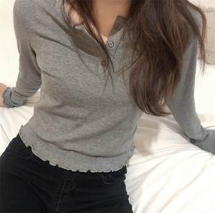Тонкий лонгслив Spring cute (женский) — корейский стиль, лёгкий, размеры M–2XL