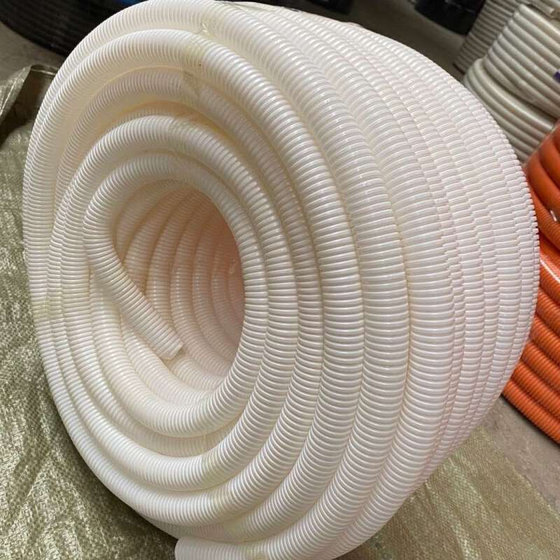 White thickened PE corrugated conduit/wire and cable tube communication monitoring and protection tube 162025 can be opened