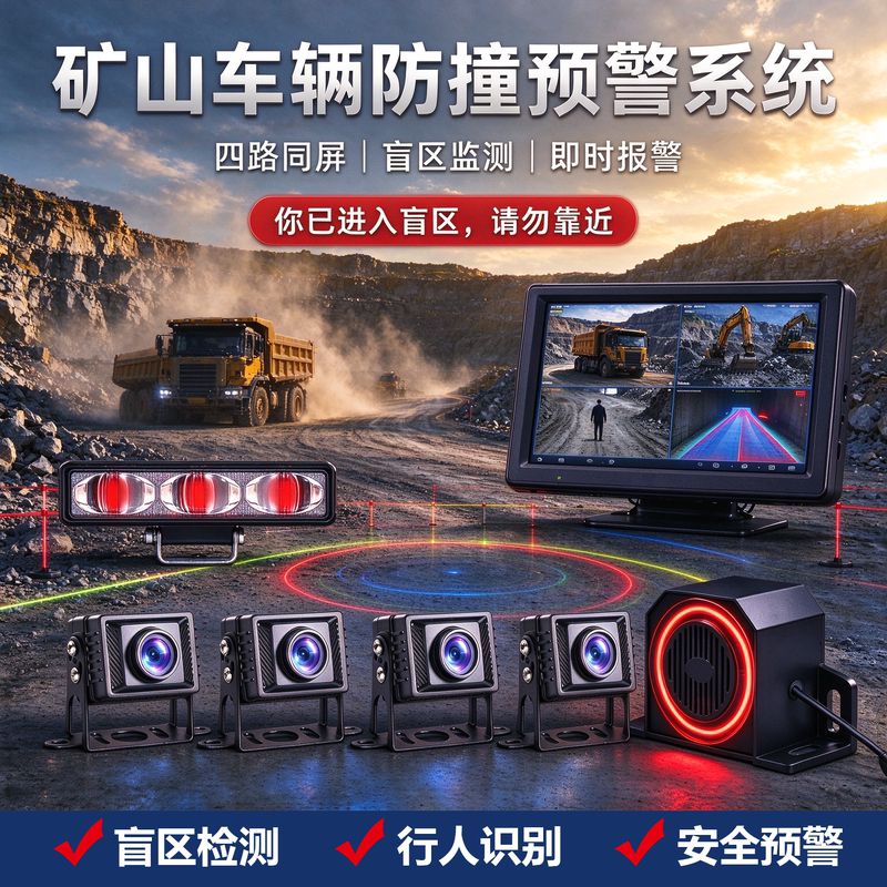 Engineering Vehicle Networked Ai Four-Way Image Anti-Collision Warning System with Reversing Detection and Pedestrian Warning, Networked Version Engineering Vehicle Networked Ai Four-Way Image Anti-Collision Warning System with Reversing Detection and Pedestrian Warning, Networked Version