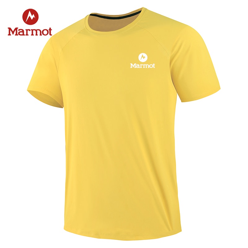 Marmot Lightweight Quick-Drying Stretch Top for Men Outdoor Breathable Sports Round Neck Short-Sleeved Men's Summer