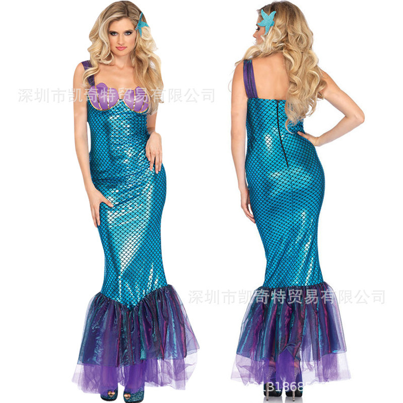 New Halloween Costume Adult Mermaid Princess Dress Cosplay Costume Patent Leather One-Piece Dress Performance Evening Dress New Halloween Costume Adult Mermaid Princess Dress Cosplay Costume Patent Leather One-Piece Dress Performance Evening Dress