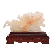 Natural jade cabbage ornaments living room wine cabinet TV cabinet high-end handicrafts office desktop fortune-enhancing decorations