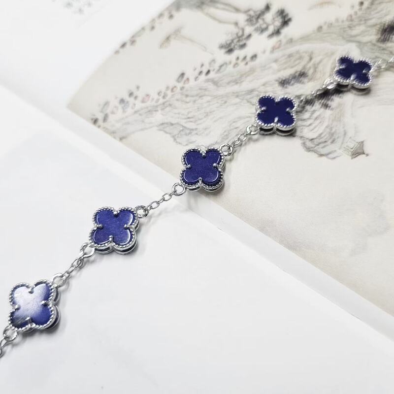 Slightly Golden and Slightly White, a Rare Thick-Cut "Lucky Grass" Stone, Natural "Imperial Green" Lapis Lazuli Bracelet