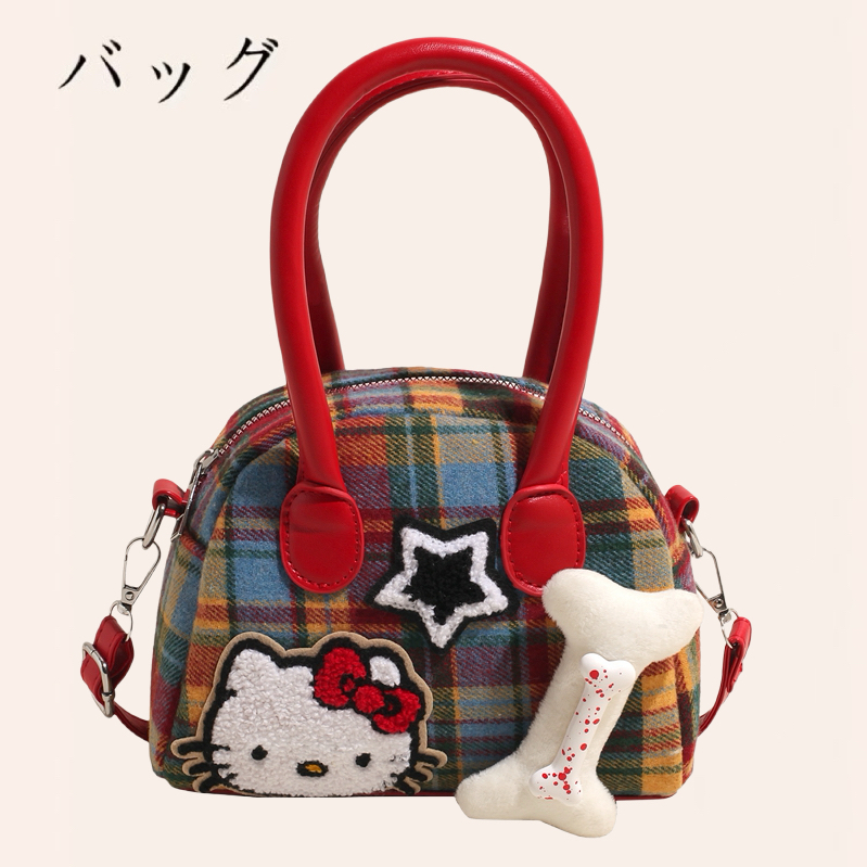 日本バッグ圣诞节生日礼物可爱包包Kitty凯蒂猫手拎包红色斜挎包