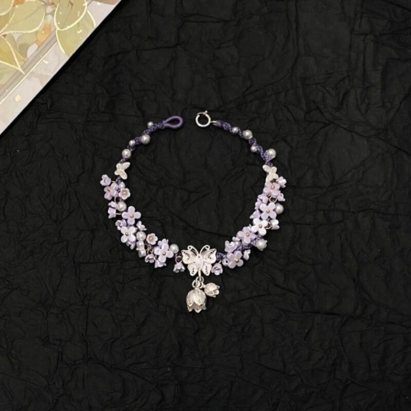 Hong Kong [Designer] Caiem Kaiet Small Butterfly Bracelet Niche Design Handmade Woven Flowers