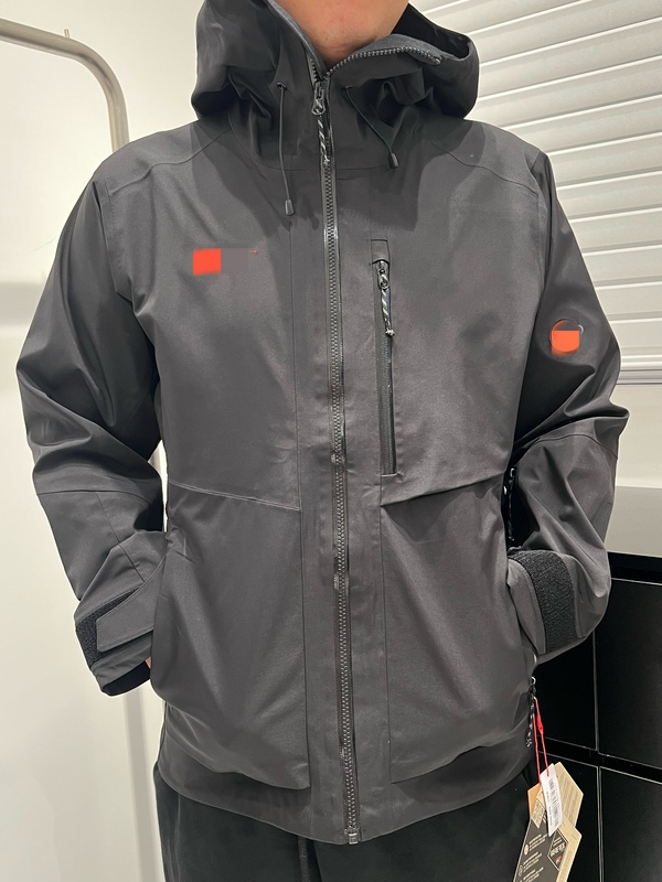 Zhang Ruoyun's Same Style Men's Gore-Tex Waterproof and Windproof Black Hardshell Hooded Jacket Windbreaker Coat