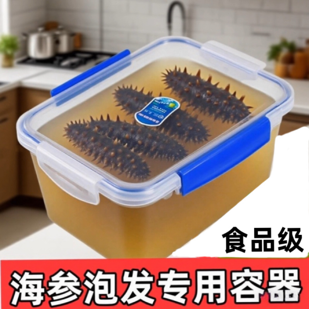 Special container for sea cucumber foaming, refrigerator-specific food-grade plastic with lid for fresh storage, fish maw foaming box