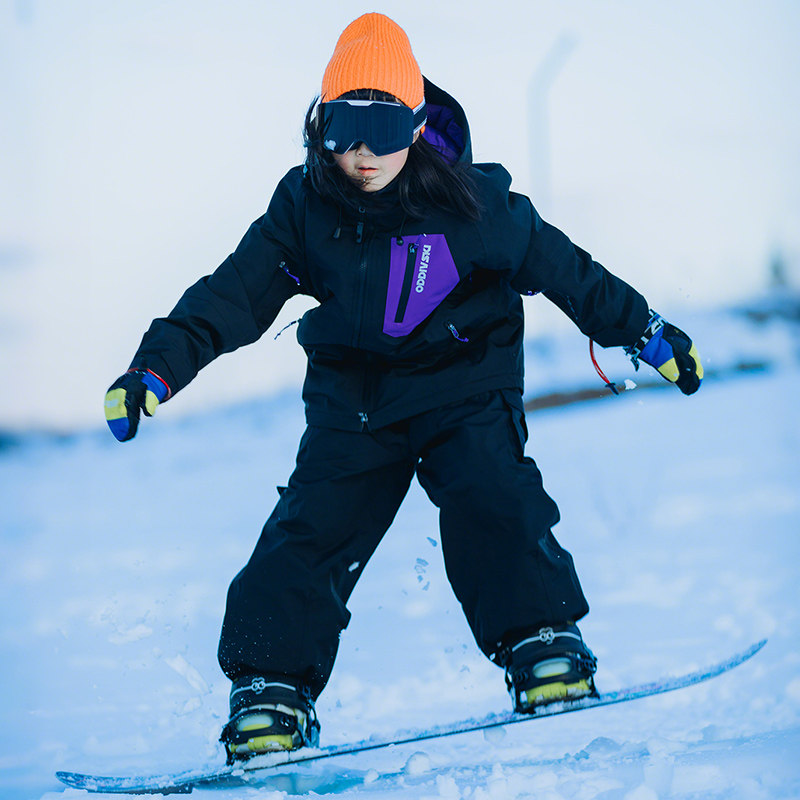 Oddivskiの子供用スキースーツセット。3Lのプロ仕様の防水・防風厚手保温スノーボードウェアとパンツ。