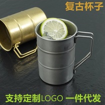 Stainless steel mug frosted retro old coffee cup commercial creative outdoor camping picnic water cup beer cup