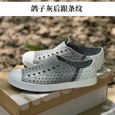Синие кожаные ботинки Native Jefferson hole shoes для мужчин и женщин, повседневная обувь, пляжные нескользящие босоножки