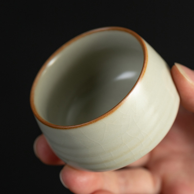 Mihuang Ru Kiln Master's Cup Home Ceramic Tea Cup Kongfu Tea With Single Tea Bowl Personal Special Single Cup Tasting Cup-Taobao