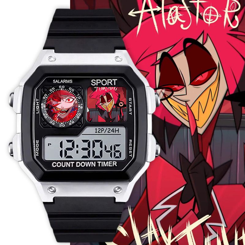 Xiali Alastor Lucifer Hell Inn Student Watch Gift Waterproof Small Square Electronic Watch with Alarm Clock Xiali Alastor Lucifer Hell Inn Student Watch Gift Waterproof Small Square Electronic Watch with Alarm Clock