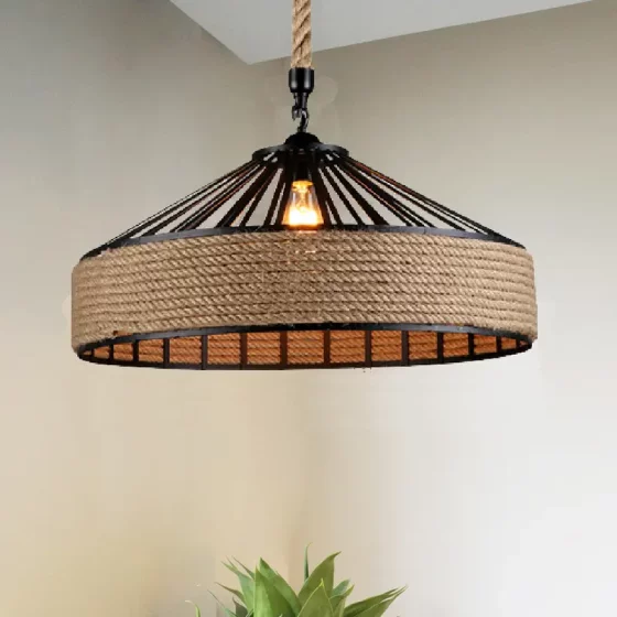
American style, style, hemp rope, yurt chandelier, retro industrial style clothing store, restaurant, internet cafe, iron lamps
