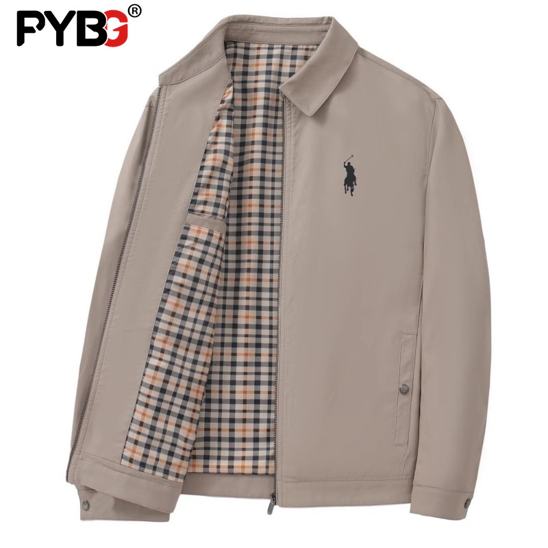 High-End Pure Cotton Jacket for Men, Spring, Autumn and Winter 2026 New Style, Jacket for Cadres, Fleece-Lined, Dad's Style, Men's Style