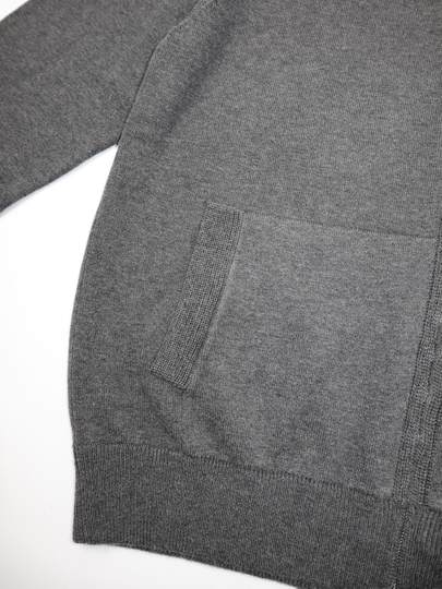 L&P-Stil, Old-Money-Stil, Sport-Stil, Reißverschluss, Kapuze, Strickpullover, Strickjacke, Grau, schlichter Frühling und Herbst für Männer und Frauen