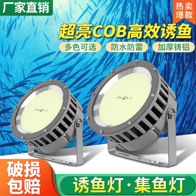 户外防水LED船用诱鱼聚鱼集鱼灯220V大功率防水海钓鱿鱼灯捕鱼灯