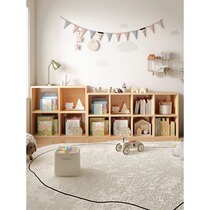 Zhuohe) bookshelf childrens solid wood bookcase low cabinet grid cabinet free combination cabinet storage storage cabinet storage rack