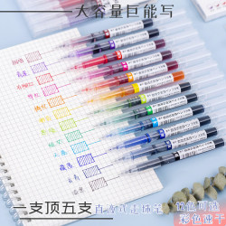 12-Color Gel Pens, Liquid-Based, for Note-Taking, Highlighting, Journaling, High-Quality, Student-Friendly, Water-Based Pens, Girly Rollerball Pens, Fluorescent Quick-Drying Carbon Pens for Students