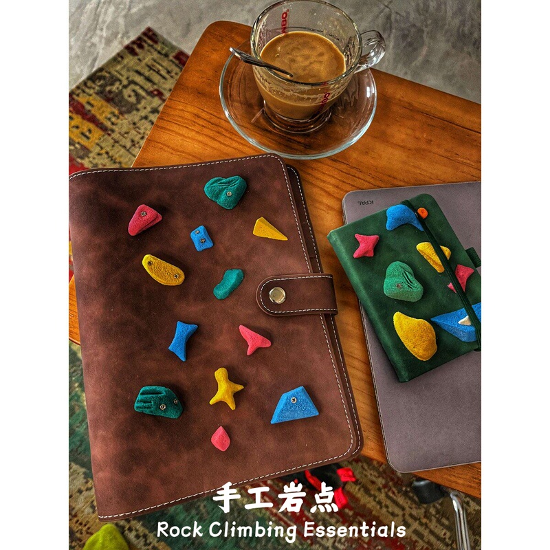 Rock Point Notebook, Climbing-Related Commemorative Gift, Double-Ring Notebook, Loose-Leaf Diary, Movable Journal