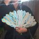 Flowing Mist Golden Cloud Fan DIY Material Kit - Light-Sensitive Color-Changing Dreamy Folding Fan, Portable Handheld Fan for Summer, High Aesthetic Value