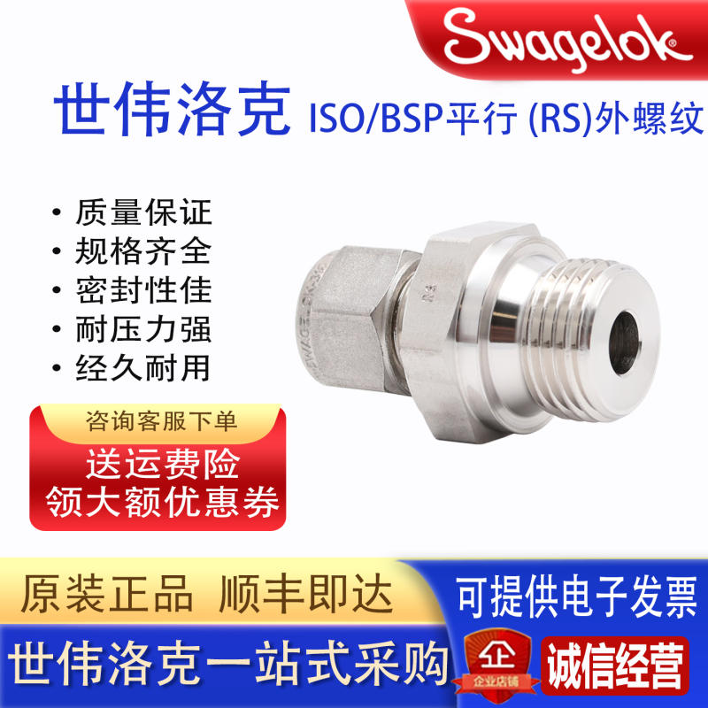 Swagelok Stainless Steel Ferrule Fittings Iso/Bsp (Rs)G Male Thread Fittings