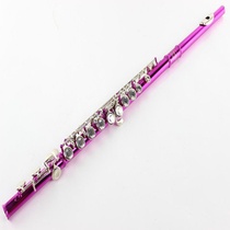 Wind instrument color flute 16 hole closed hole C key flute manufacturer B tail E key pink nickel key flute