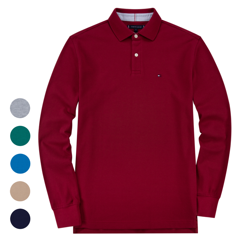 In-Stock Genuine Tommy Men's Long-Sleeve Polo Shirt with a Turn-Down Collar, Business Casual Autumn and Winter Pure Cotton T-Shirt Base Layer In-Stock Genuine Tommy Men's Long-Sleeve Polo Shirt with a Turn-Down Collar, Business Casual Autumn and Winter Pure Cotton T-Shirt Base Layer