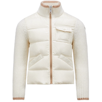 Moncler Monclers new early autumn girls down-padded wool zipper cardigan