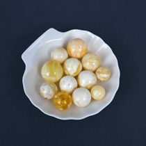 Natural raw mineral beeswax porcelain white demon flower chicken oil red and yellow bracelet single bead time-condensed treasures specially shot in the live broadcast room