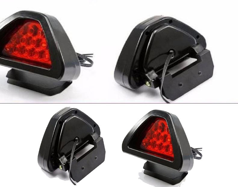 Car brake light LED pilot light universal triangle light burst flash after flying surround anti-chase tail light F1 racing light