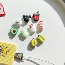 Data cable protective cover suitable for Apple 14 cord bite 13 anti-break bite charger protective cover cartoon cute protective head mobile phone data cable winder iPhone12 personalized new style