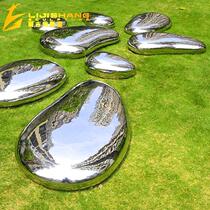 Stainless Steel Goose Warm Stone Seat Outdoor Garden Forest Landscape View Bench Seat Cobblestone Bench Stainless Steel Seat