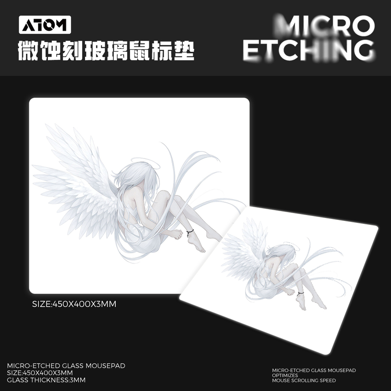 Atom New Upgraded 5.0 Micro-Etched Tempered Glass Mouse Pad, Professional Gaming Fps Glass Mouse Pad, Non-Photovoltaic Atom New Upgraded 5.0 Micro-Etched Tempered Glass Mouse Pad, Professional Gaming Fps Glass Mouse Pad, Non-Photovoltaic
