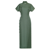 Green silk mulberry silk new Chinese style cheongsam for women 2024 new improved young style high-end summer daily life