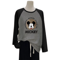 Contrast color brushed long-sleeved T-shirt for pregnant women loose belly-covering mid-length long-sleeved top for pregnant women trendy and thickened for spring autumn and winter