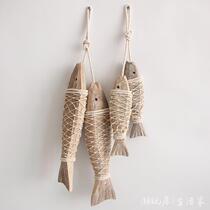 * Retro Nostalgic American Solid Wood Little Fish String Decorated with Creative Home Restaurant Wall Decoration
