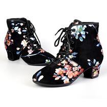 Branded square dance shoes for women medium high heels high tops middle-aged and elderly soft-soled jitterbug sailor national standard dance shoes thickened