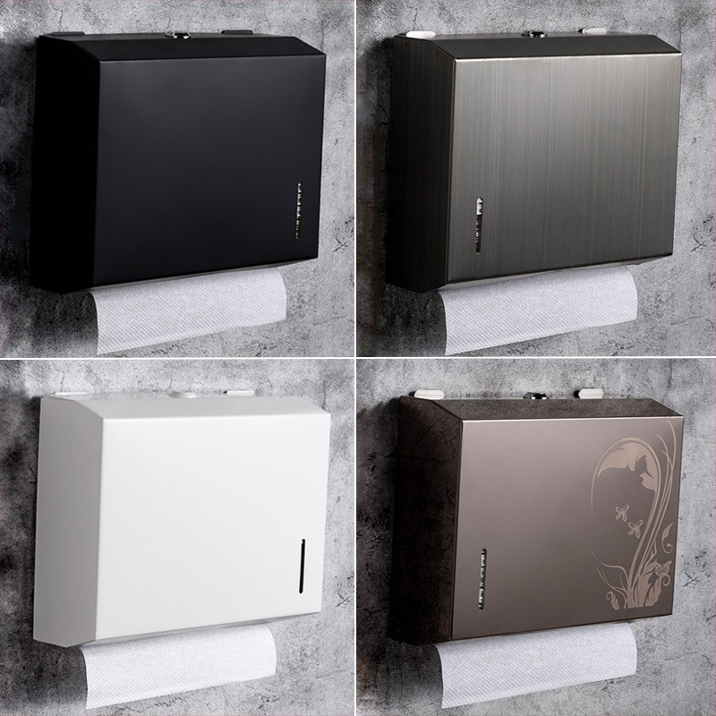 Free Punch Stainless Steel Wipe Handbox Hotel Toilet Wall-mounted Pumping Paper Towel Rack Box Home Kitchen Bathroom-Taobao